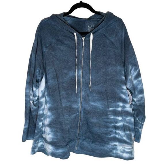 Lane Bryant LIVI Tie Dye Hooded Jacket - Size 22/24 - Picture 1 of 4